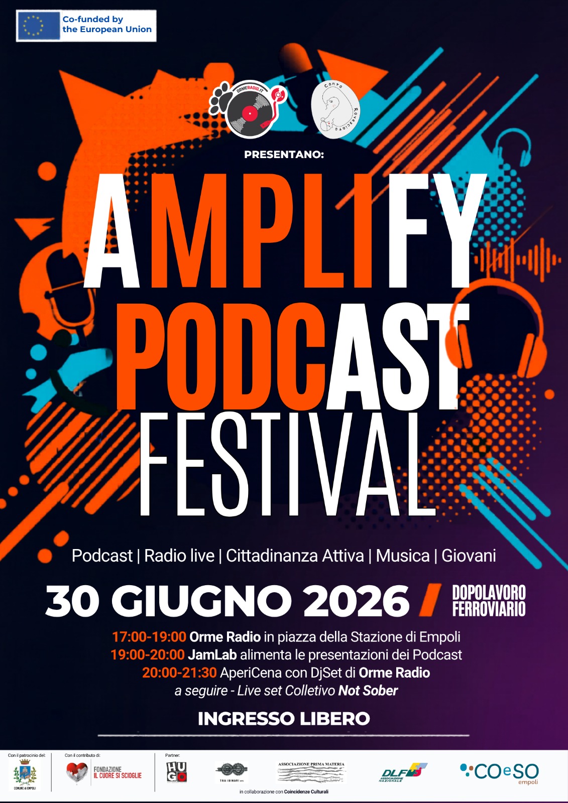 Poster for AMPLIFY Podcast Festival, 30 June 2026
